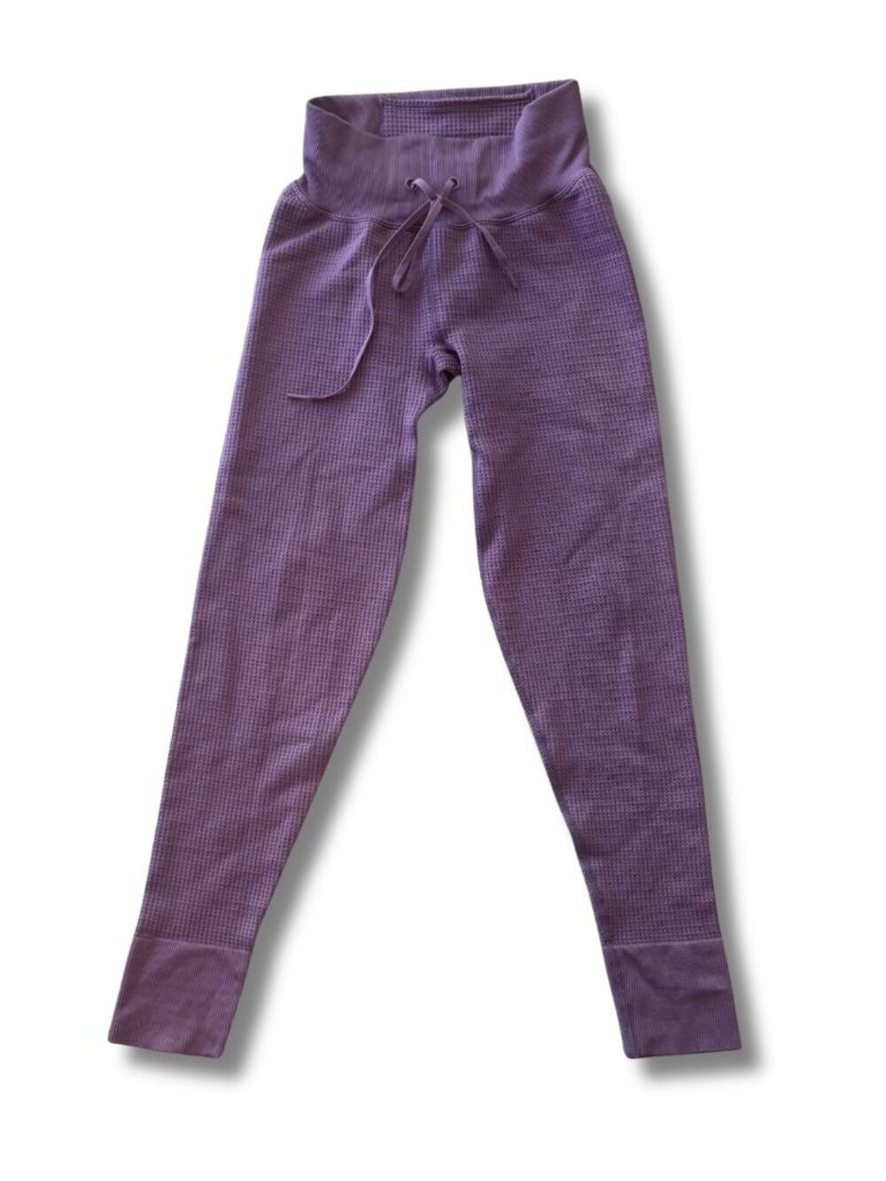 Purple Waffle Knit High Waist Joggers/Leggings